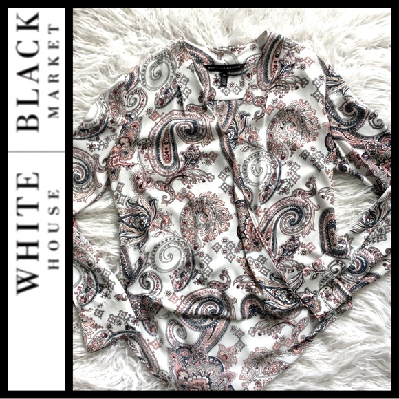 WHBM Paisley Surplice Blouse - Picture 4 of 8